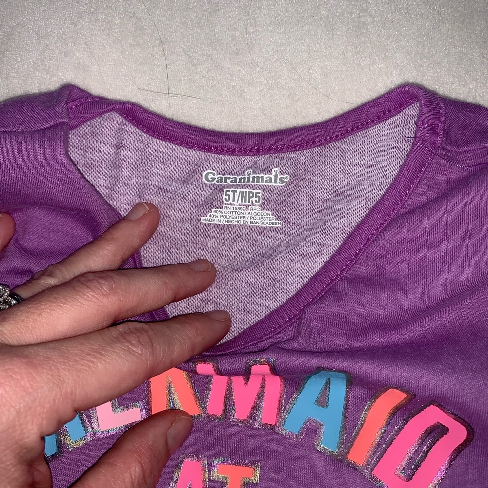 Garanimals Ombre Crop Tie Tee Mermaid Print - Picture 2 of 4